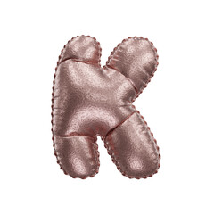 3D hammered copper balloon letter K