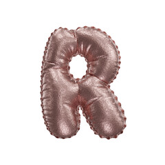 3D hammered copper balloon letter R
