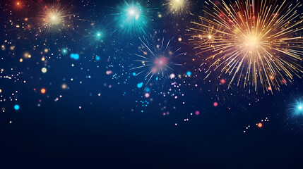 Fototapeta premium Beautiful creative holiday background. Fireworks and sparkles