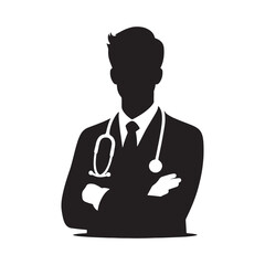 Surgical Synchrony: Surgeon Silhouettes in Perfect Synchrony with the Precision of Surgical Expertise - Surgeon Illustration - Surgeon Vector - Surgeon Silhouette
