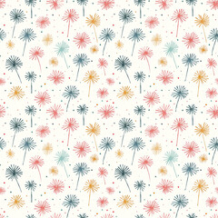 Sparklers seamless pattern. Gift wrapping, wallpaper, background. Independence Day (4th of July)