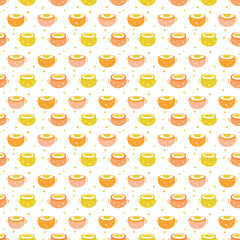 Pots of gold seamless pattern. Gift wrapping, wallpaper, background. St. Patricks Day