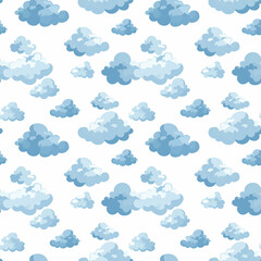 Blue skies seamless pattern. Gift wrapping, wallpaper, background. National Aviation Day