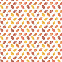Autumn leaves seamless pattern. Gift wrapping, wallpaper, background. Thanksgiving