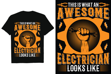 Electrician T-shirt Design Vector Art