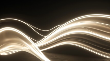 Neon light waves translucent electrical curves illuminating a plain black background. Background Luminous elegance