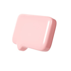 3D pink text bubble frame. Social media online platform concept icon, communication on application. For Valentine, web design, wedding, sticker, greeting card