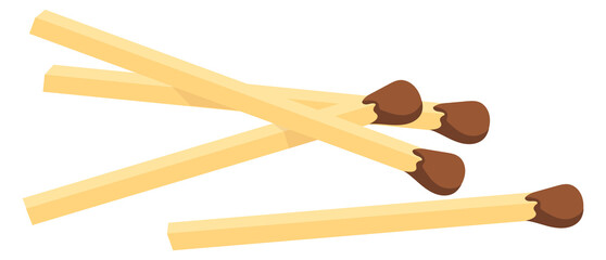 Laying matches. Wooden matchsticks. Phosphorus stick icon
