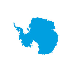 Antarctica map vector pale blue isolated on white background. Flat Earth, Icon