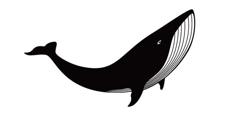 humpback whale silhouette design. sea mammal animal sign and symbol.