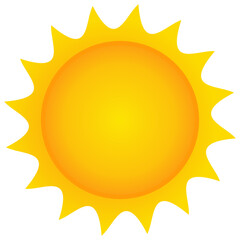 Yellow sun clipart vector illustration 