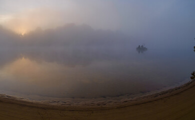 sunrise over the river