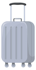 Metal suitcase cartoon icon. Travel baggage symbol