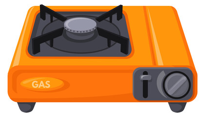 Electric portable stove. Cartoon gas burner icon