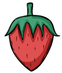 Strawberry in hand drawn sketch style. Vector illustration