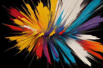 Colorful abstract painting with bold brushstrokes