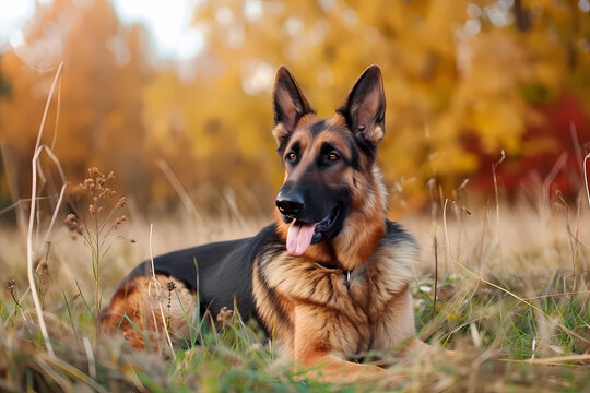 German Shepherd - originally from Germany, bred for herding and guarding sheep. Known for being intelligent, courageous, and protective