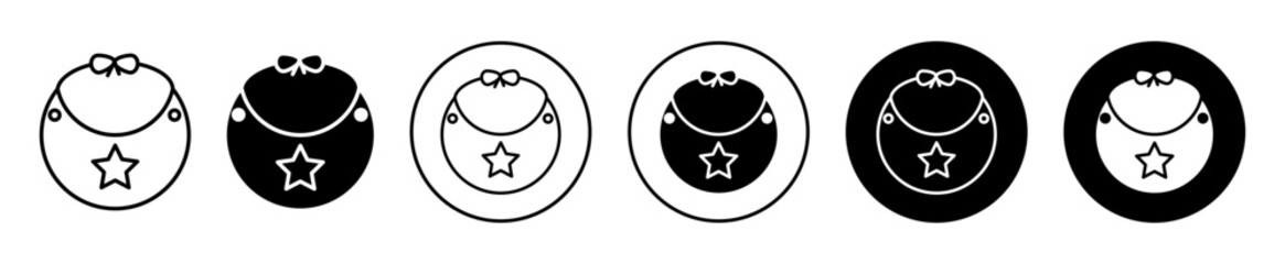 baby bib simple icon collection set on white background color