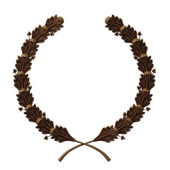 Golden antique realistic vintage winner laurel wreath