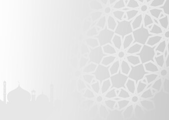 Islamic Background Gray, Arabic Muslim Holy Month Ramadan Kareem, Mosque Wallpaper Banner.