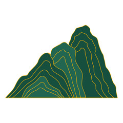 Chinese mountain illustration for lunar new year decoration and oriental culture
