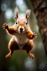 Poster Lustiges springendes Eichhörnchen © Stephan