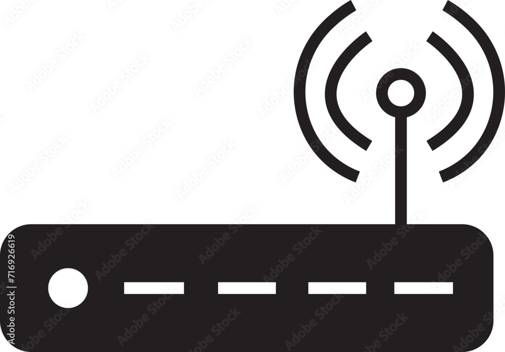 Aufkleber wifi router icon in trendy fill style. broadband vector illustration full pictogram isolated on tran