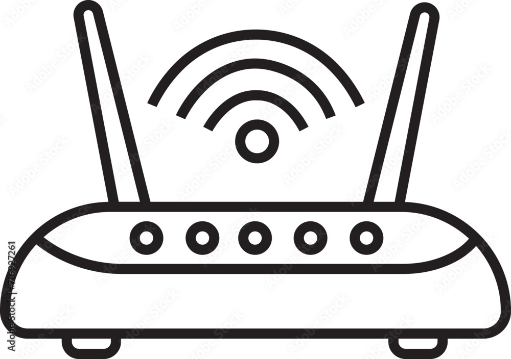 Poster wifi router icon in trendy linear style editable stock. broadband vector illustration pictogram on t