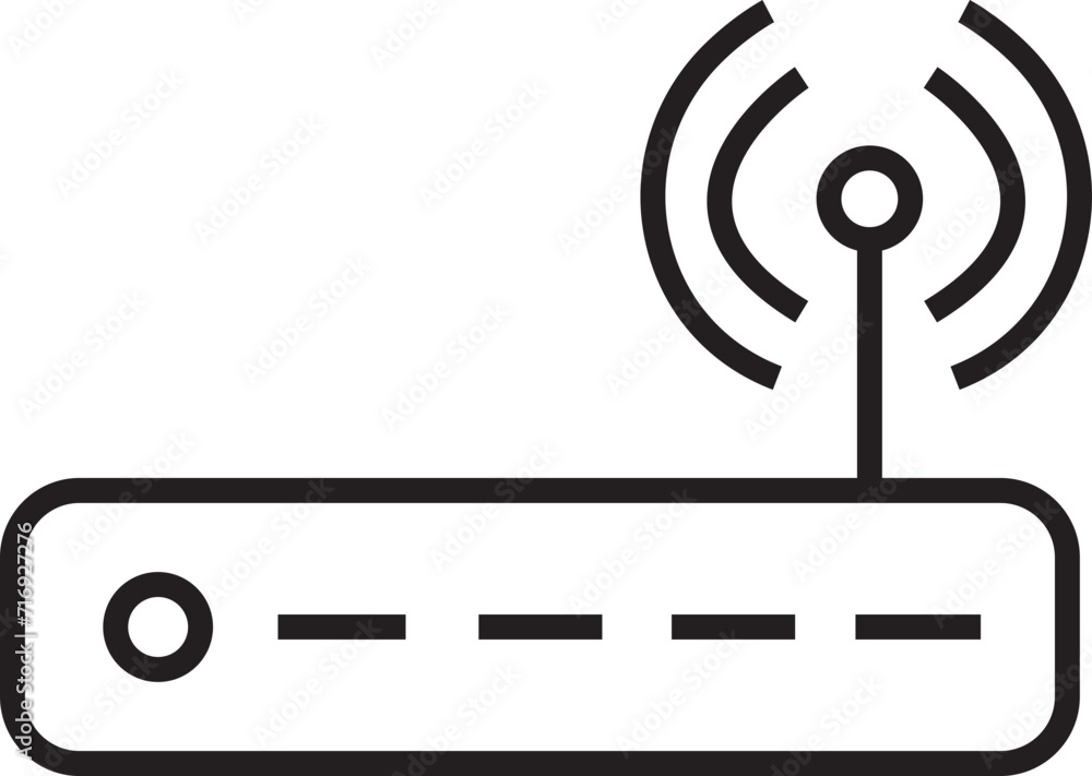 Poster wifi router icon in trendy linear style editable stock. broadband vector illustration pictogram on t