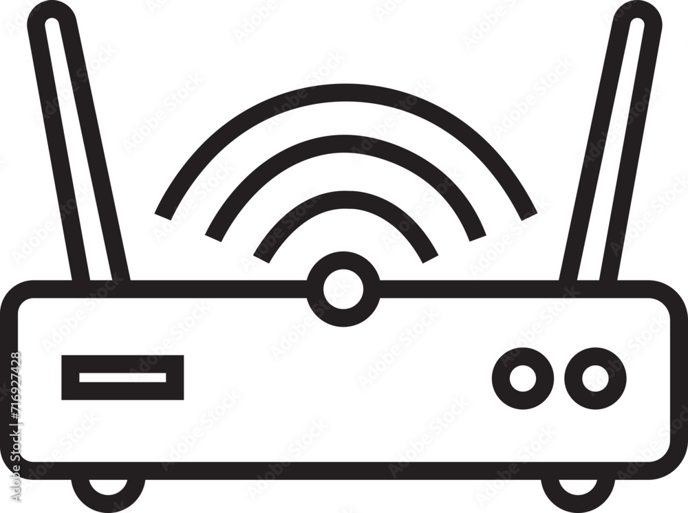 Poster wifi router icon in trendy linear style editable stock. broadband vector illustration pictogram on t