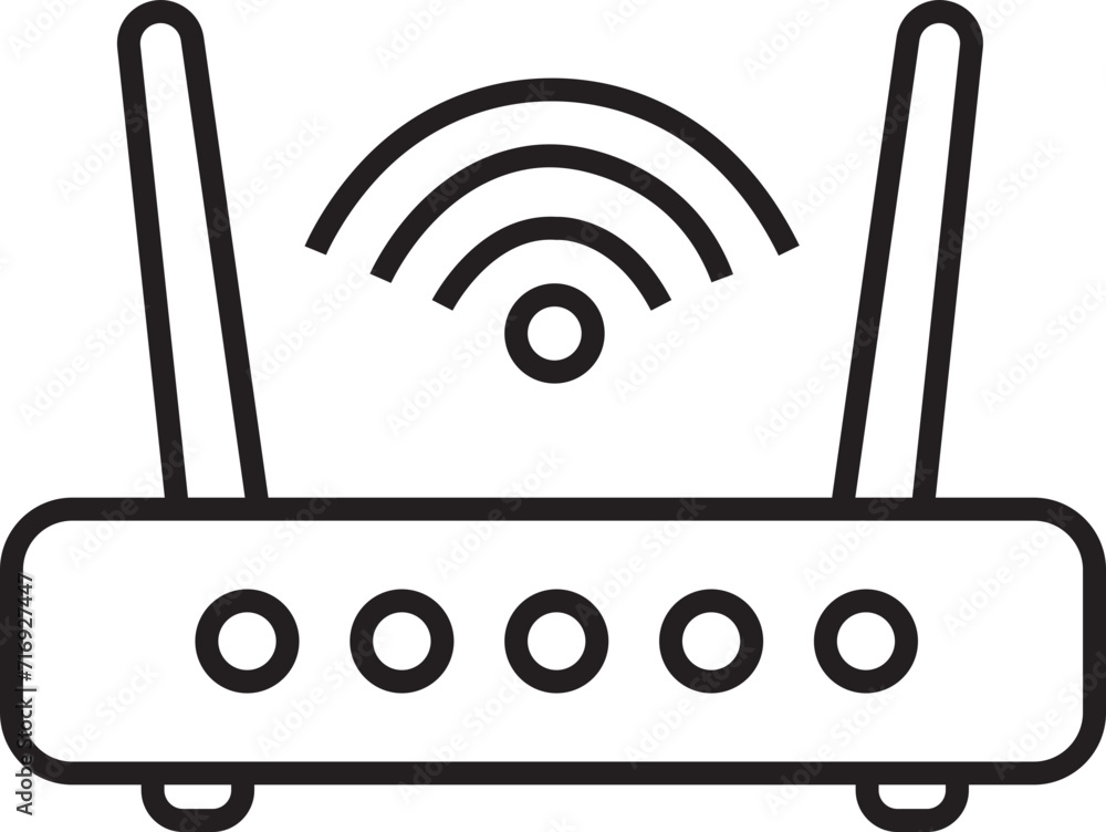 Poster wifi router icon in trendy linear style editable stock. broadband vector illustration pictogram on t