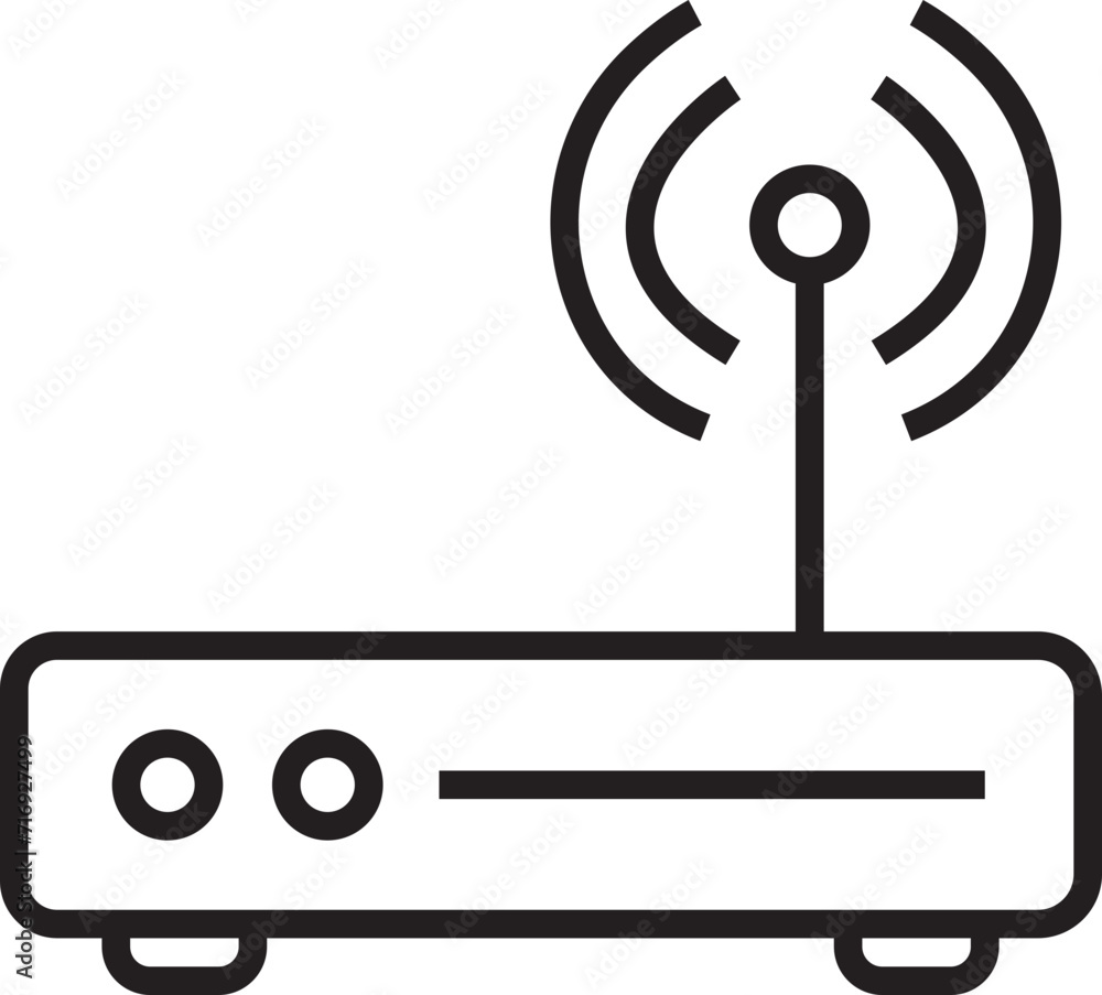 Poster wifi router icon in trendy linear style editable stock. broadband vector illustration pictogram on t
