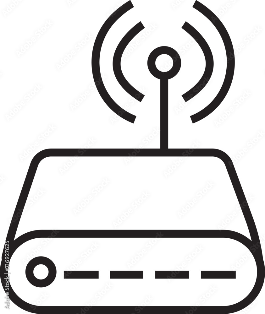 Poster wifi router icon in trendy linear style editable stock. broadband vector illustration pictogram on t