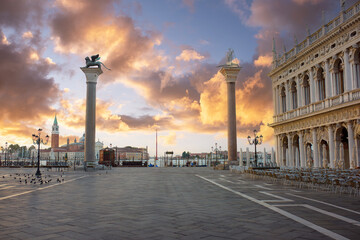 Venice, Italy. Sunrise view of piazza San Marco (St. Mark Square)