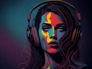Girl with headphones 