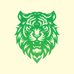 Vector illustration of gradient tiger head logo design