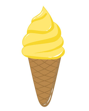 Doodle ice cream cute illustration inspired by banana flavor with light white cartoon, brown and yellow color that can be use for social media, sticker, wallpaper, e.t.c