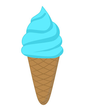 Doodle ice cream illustration inspired by sea salt flavor with brown and blue color that can be use for social media, sticker, wallpaper, e.t.c