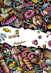 Sweet Food cartoon doodle banner