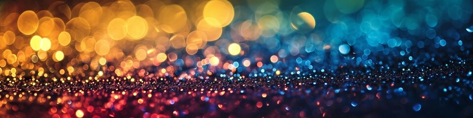 Abstract bokeh background of colorful glowing lights in soft focus in bright sunlight 
