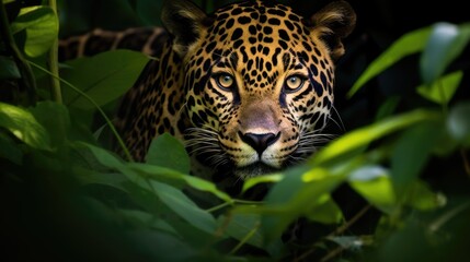 Obraz premium A prowling jaguar in a South American rainforest
