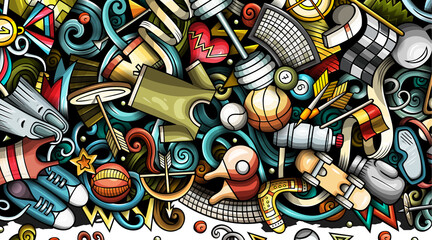 Obraz premium Sports cartoon banner design