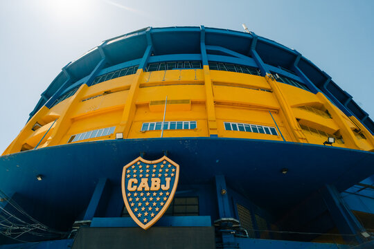 Buenos Aires, Argentina - dec 2th 2023 The Bombonera in La Boca neighborhood
