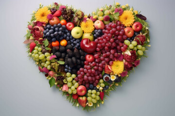 A Heart-Shaped Fruit and Vegetable Wreath