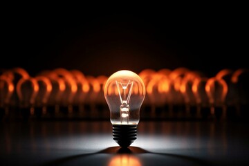 Innovative individual symbolized by a glowing bulb. Generative AI