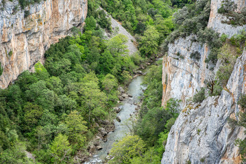 La Foz de Arbayún canyon in the province of Navarra, Spain