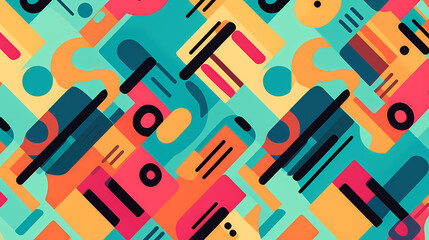 Funny doodle seamless pattern, artistic background