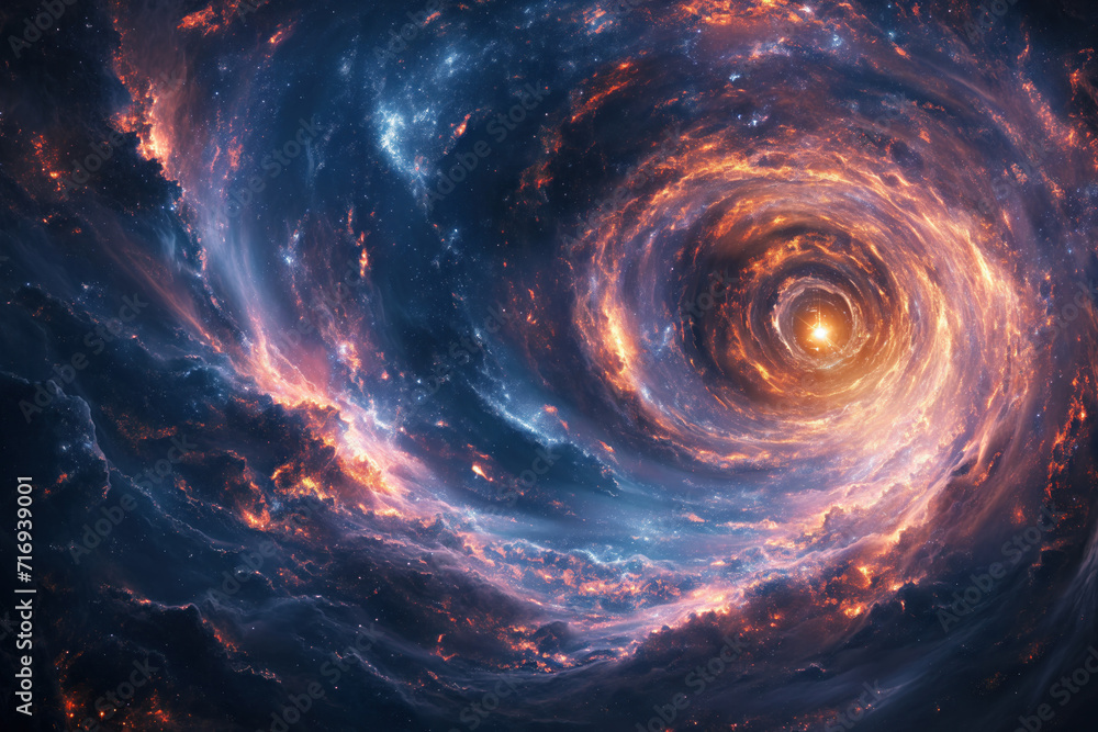 Poster spiral galaxy in space. background image. created with generative ai technology