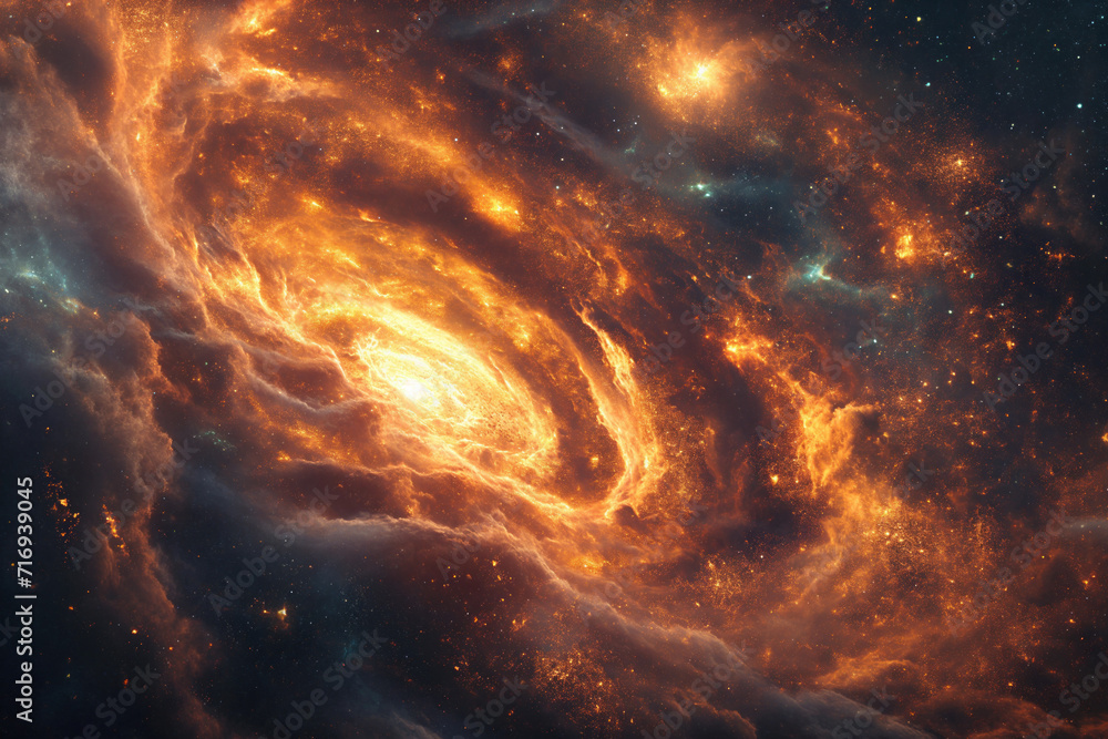 Poster spiral galaxy in space. background image. created with generative ai technology