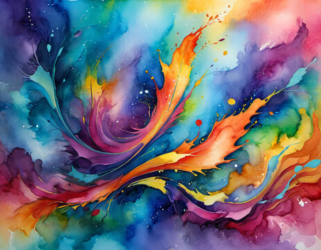 Colorful Painting With a Vibrant Array of Colors
